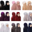 Image de Turban Chapeau Hijab Écharpe Couleur Unie en Mousseline De Soie pour Femmes 