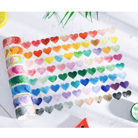 Picture of Japanese Paper Washi Tape Heart DIY Scrapbook Stickers
