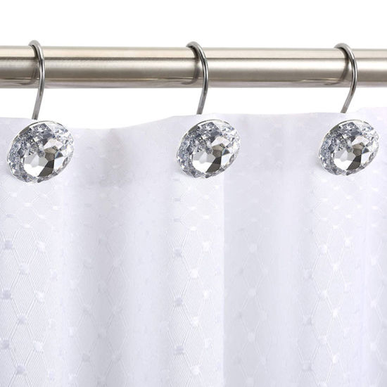 Picture of Iron Based Alloy & Acrylic Rhinestone Curtain Hook Accessories For Bathroom Shower Rods Curtains