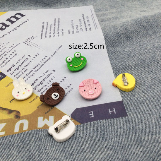 Immagine di Plastica Spilla Animale Multicolore 2.5cm, 1 Pz