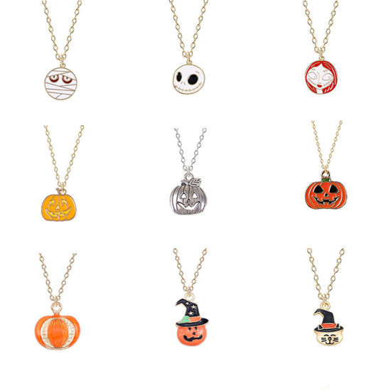 Picture of Halloween Necklace Multicolor Enamel 45cm(17 6/8") long, 1 Piece