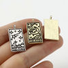 Picture of Zinc Based Alloy Tarot Charms Rectangle Black 26mm x 13mm, 5 PCs