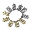 Picture of Zinc Based Alloy Tarot Charms Rectangle Black 26mm x 13mm, 5 PCs