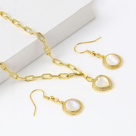 Immagine di Conchiglia + Ottone Charms 18K Vero Oro Placcato Bianco 1 Pz