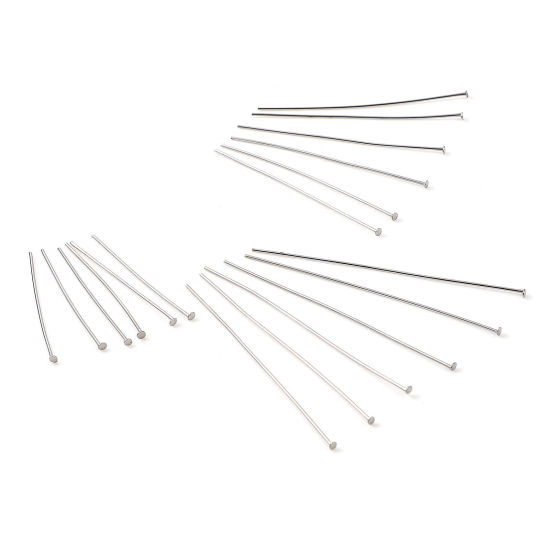 Picture of Stainless Steel Head Pins Silver Tone 500 PCs