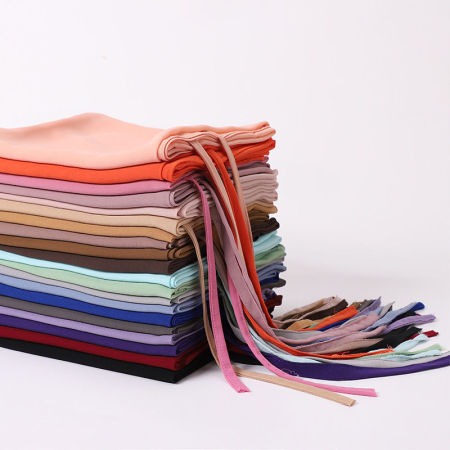 Chiffon Women's Lace Up Hijab Scarf Wrap Solid Color