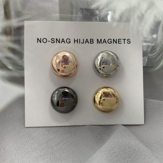Image de Boucle d'écharpe ronde magnétique sans accroc en alliage à base de zinc pour écharpe Hijab