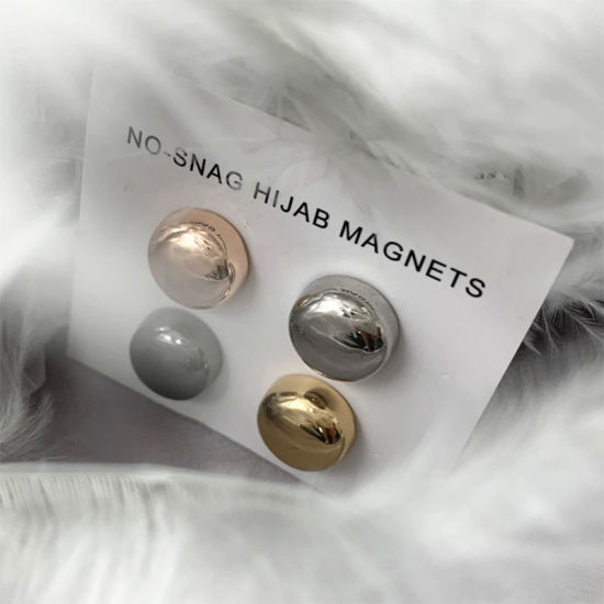 Image de Boucle d'écharpe ronde magnétique sans accroc en alliage à base de zinc pour écharpe Hijab