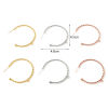 Imagen de Zamak Pendientes Círculos Multicolor Forma de C W/ Lazo 48mm x 45mm, Post/ Wire: (21 gauge), 10 Unidades