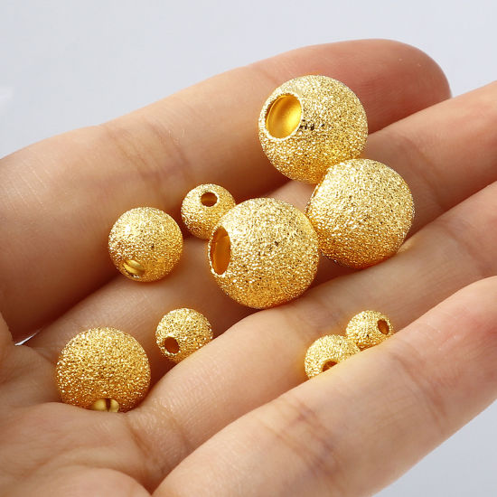 Picture of Copper Beads Gold Filled Round Sparkledust 10 PCs