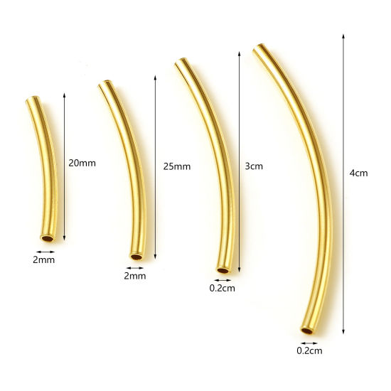 Изображение Медь Бусины Позолоченный Трубы 5 ШТ
