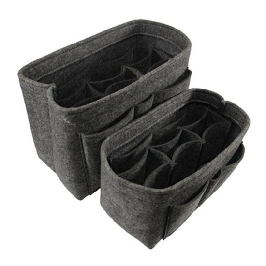 Picture of Felt Multiple Grids Storage Bag For Cosmetic Sundries