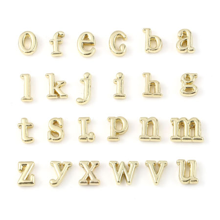 Zinc Based Alloy Spacer Beads Lowercase Letter Gold Plated 20 PCs