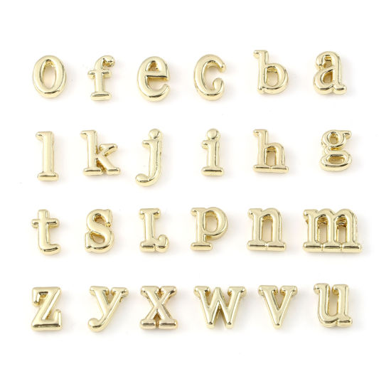 Picture of Zinc Based Alloy Spacer Beads Lowercase Letter Gold Plated 20 PCs