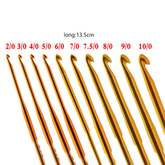 Picture of Alumina Crochet Hooks Needles At Random Color 13.5cm(5 3/8") long, 10 PCs