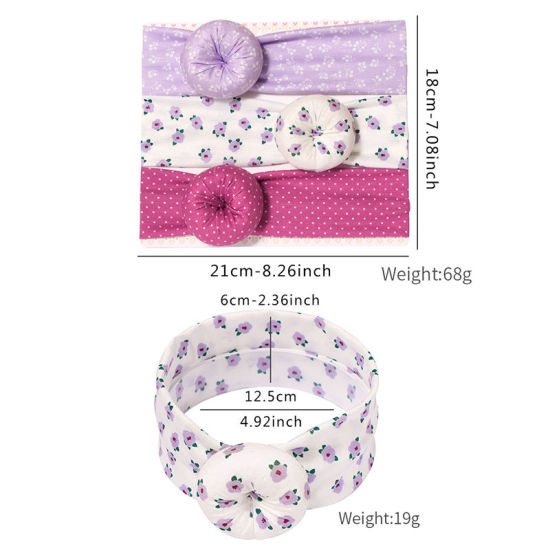 Image de Bandeau élastique en coton à nœud noué pour bébés filles nouveau-né