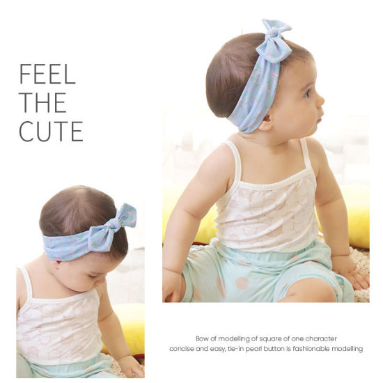 Picture of Bowknot Cotton Elastic Headband For Baby Girls Newborn Infant