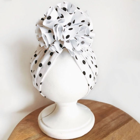 Bild von Dot Big Flower Polyester Turban Hut Mütze Mütze für Babys Neugeborenesborn
