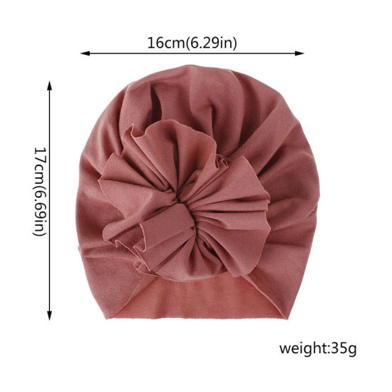 Picture of Big Flower Cotton Turban Hat Beanie Bonnet For Baby Girls Newborn Infant