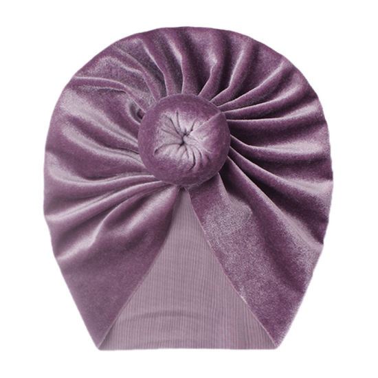 Picture of Tied Knot Velvet Turban Hat Beanie Bonnet For Baby Girls Newborn Infant