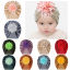 Image de Bonnet Bonnet Turban Velours Grande Fleur Pour Bébé Fille Nouveau-Né