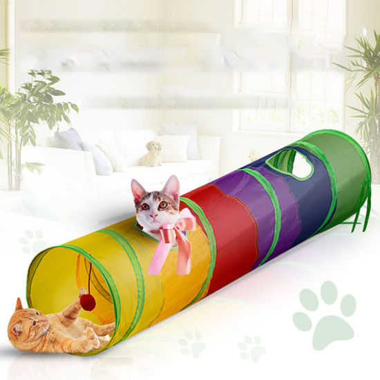 Bild von Katzentunnel Interaktives Haustierspielzeug Zusammenklappbar Langlebig Tragbar Reißfest Halten Sie Ihre Haustiere aktiv und glücklich stimuliert