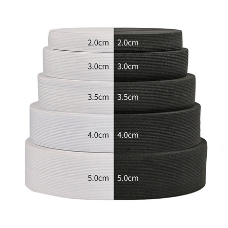 Polyester Bande Elastique Noir & Blanc 1 Rouleau 5 Yards/Rouleau)