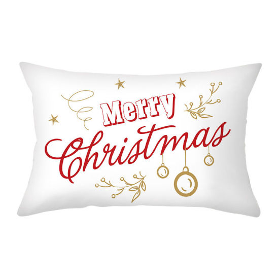 Picture of Christmas Printed Peach Skin Fabric Rectangle Pillowcase Home Textile