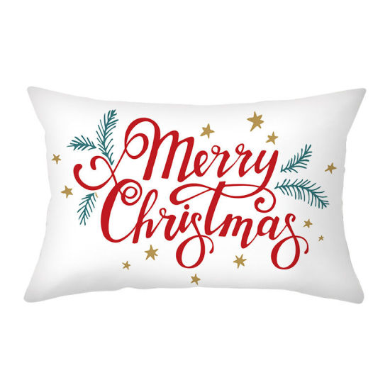 Picture of Christmas Printed Peach Skin Fabric Rectangle Pillowcase Home Textile