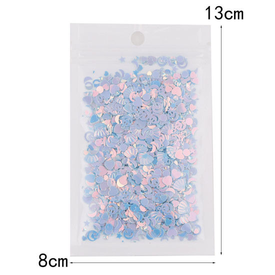 Picture of PVC Resin Jewelry Craft Filling Material Multicolor Sequins 13cm x 8cm, 1 Packet