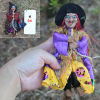 Picture of Halloween Retro Witch with Broom Party Home Ornament Decoration