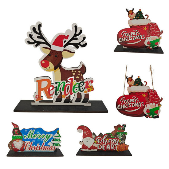 Picture of Painted Wooden Crafts Christmas Ornament Home Decoration