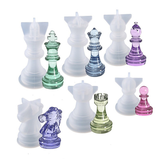 Picture of Silicone Resin Mold For Jewelry Making Chess White 1 Piece