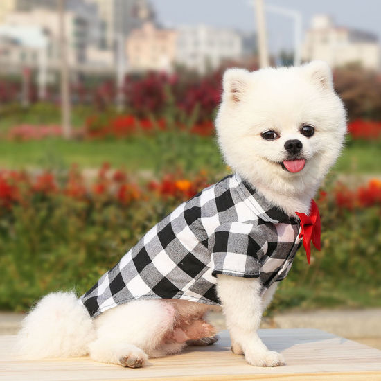 Picture of Bow Tie Plaid Shirt Dog Pet Clothes