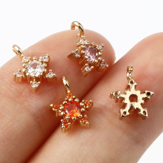 Picture of Brass Galaxy Charms Gold Plated Star 10mm x 7mm, 5 PCs                                                                                                                                                                                                        