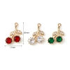 Image de Breloques Micro Pave en Laiton Cerise Doré 20mm x 11mm, 5 Pcs