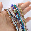 Picture of Lampwork Glass Religious Millefiori Beads Flat Round Multicolor Evil Eye 1 Strand