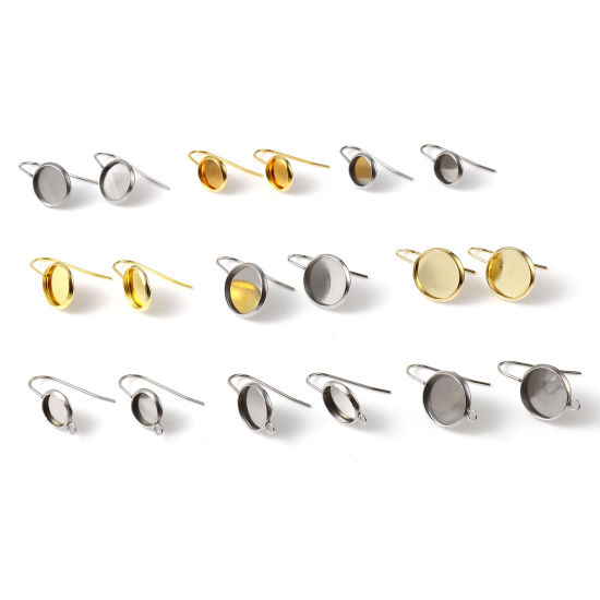 Immagine di Acciaio Inossidabile Orecchini a Perno Tondo Multicolore W/ Loop 6 Pz