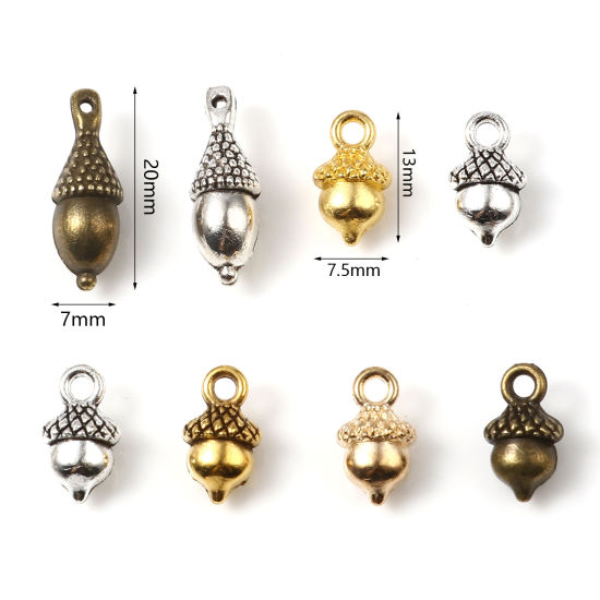 Image de Breloques en Alliage de Zinc Pomme de pin Multicolore 20 Pcs