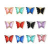 Imagen de Aleación de Zinc del metal + Resina Insecto Colgantes Mariposa Multicolor 23mm x 19mm, 10 Unidades