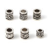Picture of Zinc Based Alloy Spacer Beads Cylinder Antique Silver Color Carved Pattern 50 PCs