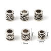 Picture of Zinc Based Alloy Spacer Beads Cylinder Antique Silver Color Carved Pattern 50 PCs