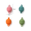Picture of Zinc Based Alloy & Magnetic Hematite Magnetic Clasps Round Multicolor Painted 13mm x 8mm, 10 PCs