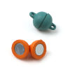 Picture of Zinc Based Alloy & Magnetic Hematite Magnetic Clasps Round Multicolor Painted 13mm x 8mm, 10 PCs