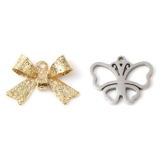 Изображение Нержавеющая Сталь Подвески Бабочка Разноцветный 5 ШТ