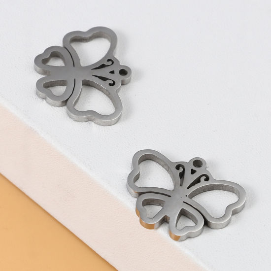 Изображение Нержавеющая Сталь Подвески Бабочка Разноцветный 5 ШТ