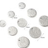 Image de Breloques en Acier Inoxydable Rond Argent Mat 20 Pcs