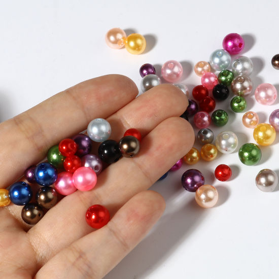 Picture of Acrylic Beads Round Multicolor Imitation Pearl 1000 PCs