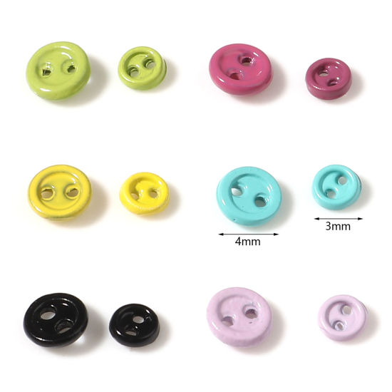 Picture of Zinc Based Alloy Metal Sewing Buttons Two Holes Multicolor Round 50 PCs