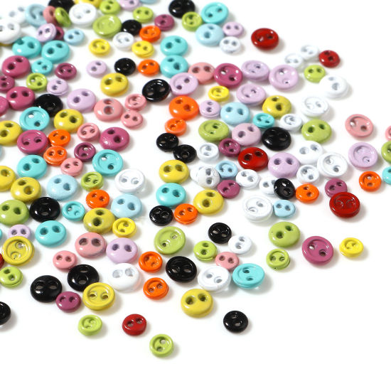 Picture of Zinc Based Alloy Metal Sewing Buttons Two Holes Multicolor Round 50 PCs